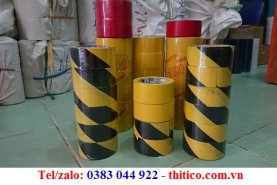 BĂNG KEO DÁN NỀN SỌC VÀNG ĐEN 4F8*25M, 6 CUỘN/CÂY